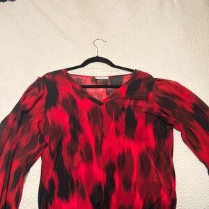 Calvin Klein Vibrant Red and Black Top size M